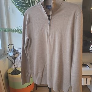 Brooks Brothers Men's Beige Half-Zip Sweater